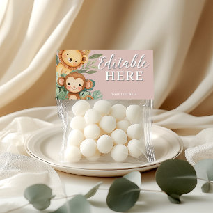 Pastel Tropical Wild One Jungle Safari Tiere Dankeskarte