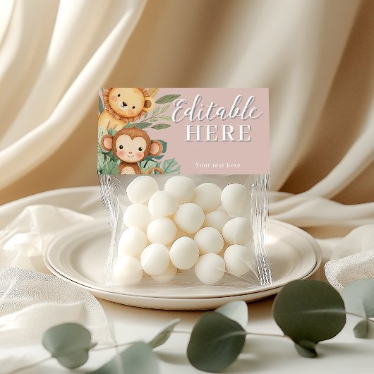 Pastel Tropical Wild One Jungle Safari Tiere Dankeskarte