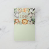 Pastel Tropical Wild One Jungle Safari Tiere Dankeskarte (Innenseite)