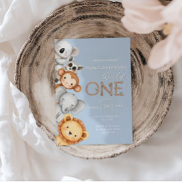 Pastel Tropical Wild One Jungle Safari Tiere Einladung