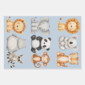 Pastel Tropical Wild One Jungle Safari Tiere Geschenkpapier Set (Vorderseite 2)