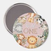 Pastel Tropical Wild One Jungle Safari Tiere Magnet (Vorderseite/Rückseite)