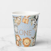 Pastel Tropical Wild One Jungle Safari Tiere Pappbecher (Rückseite)