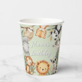 Pastel Tropical Wild One Jungle Safari Tiere Pappbecher (Rückseite)