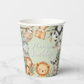 Pastel Tropical Wild One Jungle Safari Tiere Pappbecher (Vorderseite)