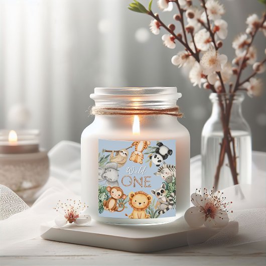 Pastel Tropical Wild One Jungle Safari Tiere Quadratischer Aufkleber