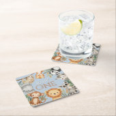 Pastel Tropical Wild One Jungle Safari Tiere Rechteckiger Pappuntersetzer (Vor Ort)