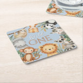 Pastel Tropical Wild One Jungle Safari Tiere Rechteckiger Pappuntersetzer (angewinkelt)