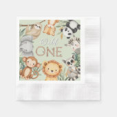 Pastel Tropical Wild One Jungle Safari Tiere Serviette (Vorderseite)