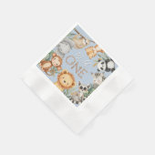 Pastel Tropical Wild One Jungle Safari Tiere Serviette (Ecke)