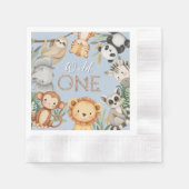 Pastel Tropical Wild One Jungle Safari Tiere Serviette (Vorderseite)