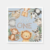 Pastel Tropical Wild One Jungle Safari Tiere Serviette (Vorderseite)