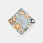 Pastel Tropical Wild One Jungle Safari Tiere Serviette (Ecke)