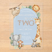 Pastel Tropical Wild Two Jungle Safari Tiere Acryleinladungen (Vorderseite)