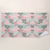 Pastel tropisch strandtuch (Vorderseite)