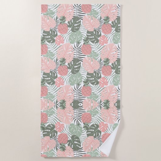 Pastel tropisch strandtuch (Vorderseite)