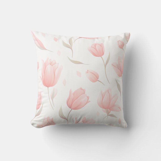 Pastel Tulip Blume Pillow Kissen (Vorderseite)