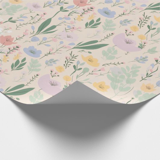 Pastel Tulip Design Geschenkpapier (Ecke)