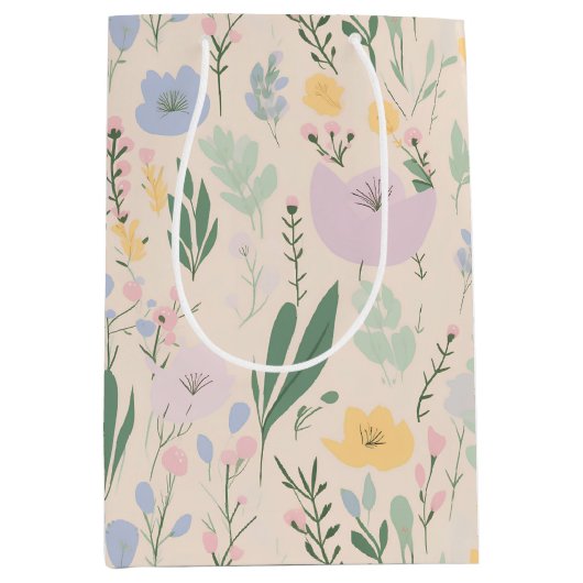 Pastel Tulip Design Mittlere Geschenktüte (Vorderseite)