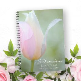 Pastel Tulip Spring Funeral Memorial Gästebuch Notizblock