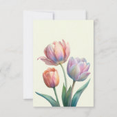 Pastel Tulip Wedding Suite Elegante Typografie Dankeskarte (Rückseite)