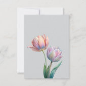 Pastel Tulip Wedding Suite Elegante Typografie Dankeskarte (Rückseite)