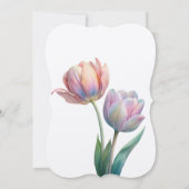 Pastel Tulip Wedding Suite Elegante Typografie Einladung (Rückseite)