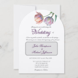 Pastel Tulip Wedding Suite Elegante Typografie Einladung