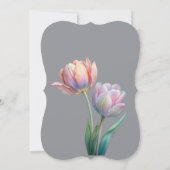 Pastel Tulip Wedding Suite Elegante Typografie Einladung (Rückseite)