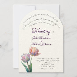 Pastel Tulip Wedding Suite Elegante Typografie Einladung