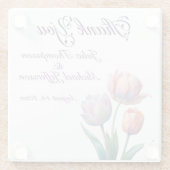 Pastel Tulip Wedding Suite Elegante Typografie Glasuntersetzer (Rückseite)
