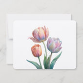 Pastel Tulip Wedding Suite Elegante Typografie RSVP Karte (Rückseite)