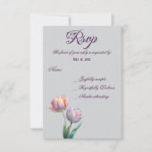 Pastel Tulip Wedding Suite Elegante Typografie RSVP Karte (Vorderseite)
