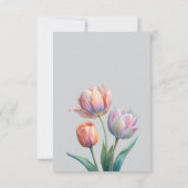 Pastel Tulip Wedding Suite Elegante Typografie RSVP Karte (Rückseite)