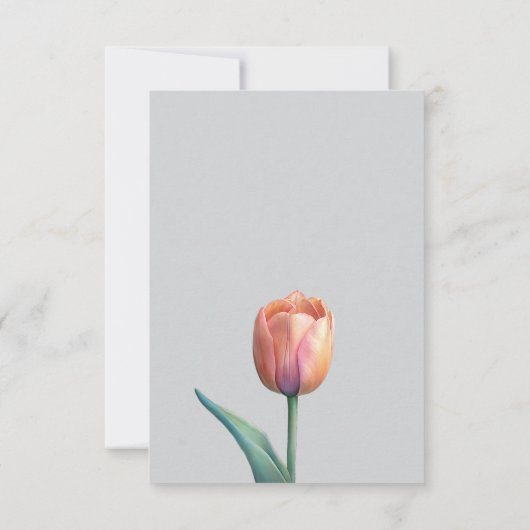 Pastel Tulip Wedding Suite Elegante Typografie Save The Date (Rückseite)