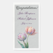Pastel Tulip Wedding Suite Elegante Typografie Serviette (Vorderseite)