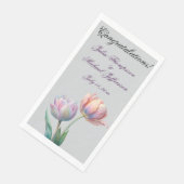 Pastel Tulip Wedding Suite Elegante Typografie Serviette (Ecke)