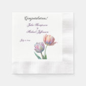 Pastel Tulip Wedding Suite Elegante Typografie Serviette (Vorderseite)