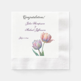 Pastel Tulip Wedding Suite Elegante Typografie Serviette