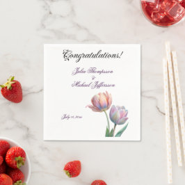 Pastel Tulip Wedding Suite Elegante Typografie Serviette