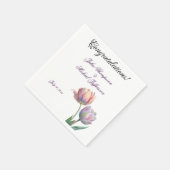Pastel Tulip Wedding Suite Elegante Typografie Serviette (Ecke)