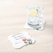 Pastel Tulip Wedding Suite Elegante Typografie Untersetzer (Vor Ort)