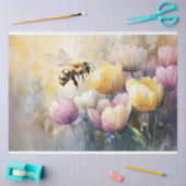 Pastel Tulips und ein Honey Bee Decoupage Seidenpapier (Basteln)