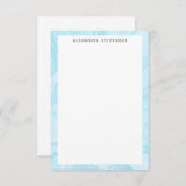 Pastel Türkis Blaue Marmorplatte Personalisiert Mitteilungskarte (Vorne/Hinten)