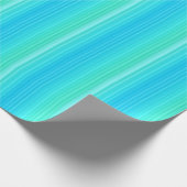 Pastel Türkis Blaue Streifen Geschenkpapier (Ecke)