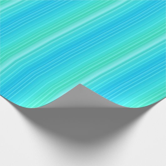 Pastel Türkis Blaue Streifen Geschenkpapier (Ecke)