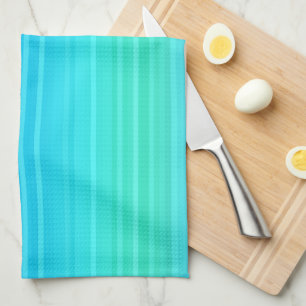 Pastel Türkis Blaue Streifen  Geschirrtuch