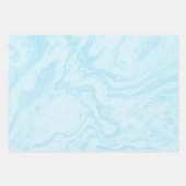 Pastel Turquoise Blue Marble Liquid Ink Muster Geschenkpapier Set (Vorderseite 3)