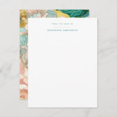 Pastel Turquoise Floral Personal Stationery Mitteilungskarte (Vorne/Hinten)