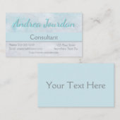 Pastel Turquoise & Gray Visitenkarte (Vorne/Hinten)